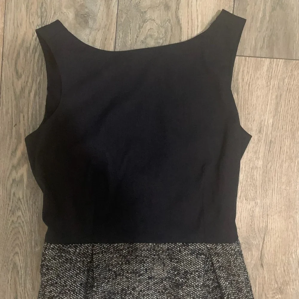 GAP‎ NAVY/GRAY WOOL BLEND SLEEVELESS DRESS 0-EUC